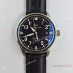 Replica Swiss IWC Mark Xvii Watch Black Leather Strap